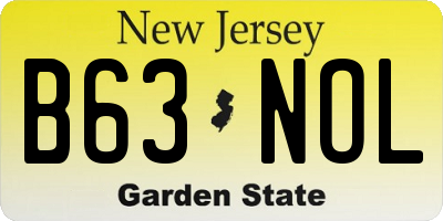 NJ license plate B63NOL