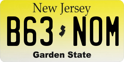 NJ license plate B63NOM
