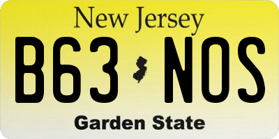 NJ license plate B63NOS