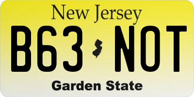 NJ license plate B63NOT