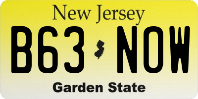 NJ license plate B63NOW