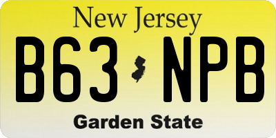NJ license plate B63NPB