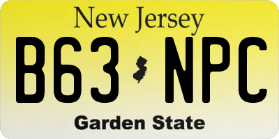NJ license plate B63NPC