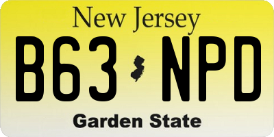 NJ license plate B63NPD