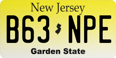 NJ license plate B63NPE