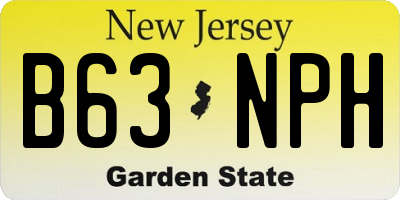 NJ license plate B63NPH