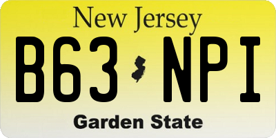 NJ license plate B63NPI