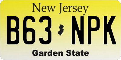 NJ license plate B63NPK