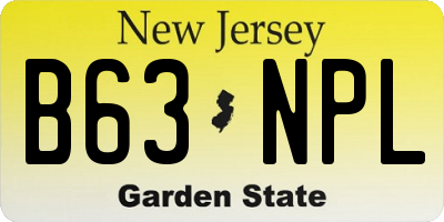NJ license plate B63NPL