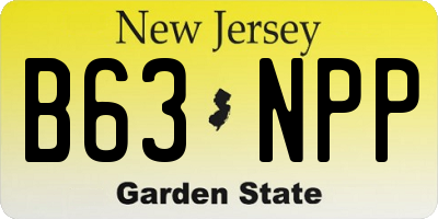 NJ license plate B63NPP