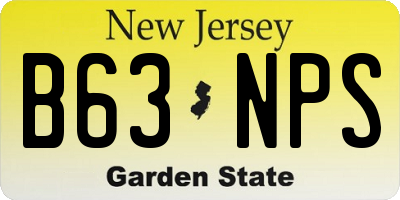 NJ license plate B63NPS