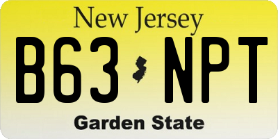 NJ license plate B63NPT