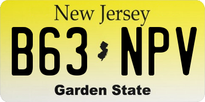 NJ license plate B63NPV