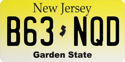 NJ license plate B63NQD