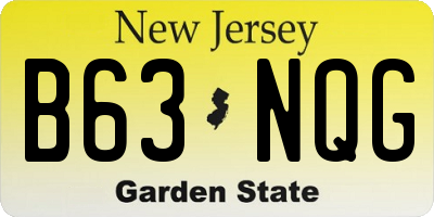 NJ license plate B63NQG