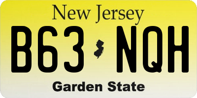 NJ license plate B63NQH