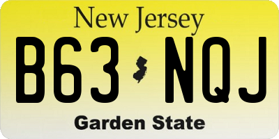 NJ license plate B63NQJ