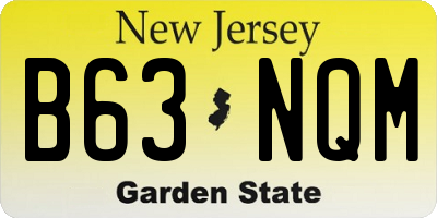 NJ license plate B63NQM