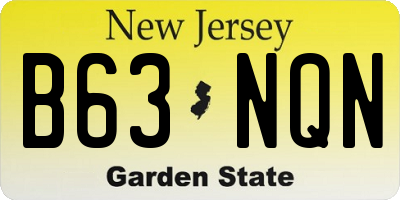 NJ license plate B63NQN