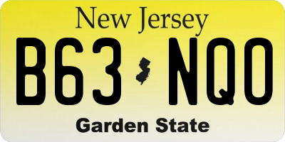 NJ license plate B63NQO