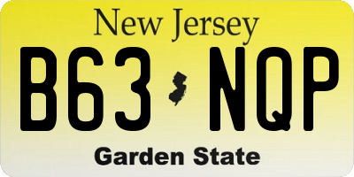 NJ license plate B63NQP