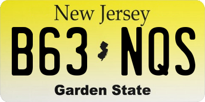 NJ license plate B63NQS