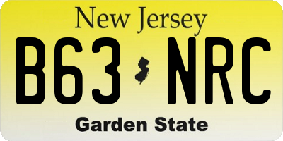NJ license plate B63NRC