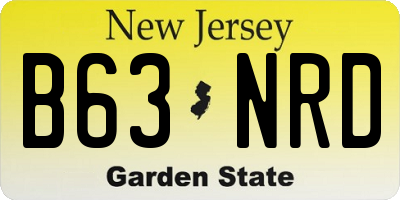 NJ license plate B63NRD
