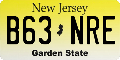 NJ license plate B63NRE