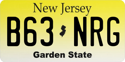 NJ license plate B63NRG