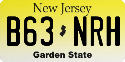 NJ license plate B63NRH