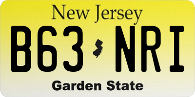 NJ license plate B63NRI
