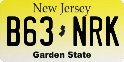 NJ license plate B63NRK