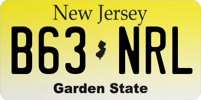 NJ license plate B63NRL