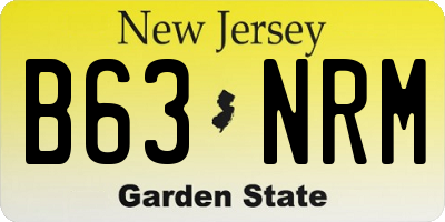 NJ license plate B63NRM