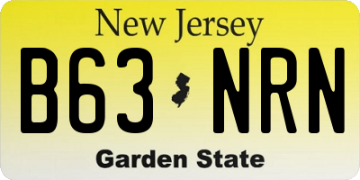 NJ license plate B63NRN