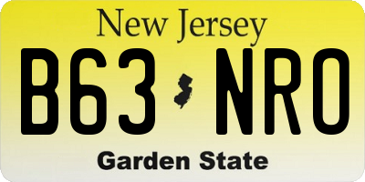 NJ license plate B63NRO
