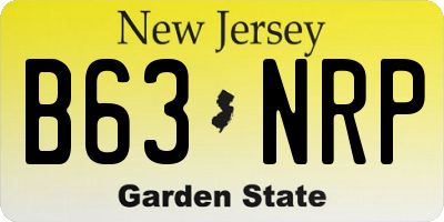 NJ license plate B63NRP