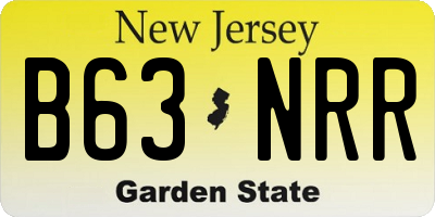 NJ license plate B63NRR