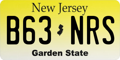 NJ license plate B63NRS