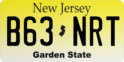NJ license plate B63NRT
