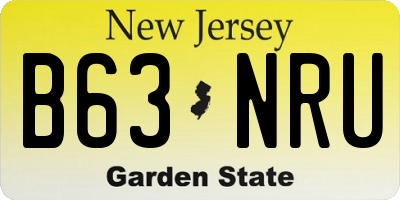 NJ license plate B63NRU