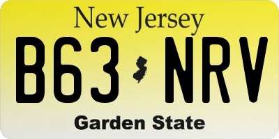 NJ license plate B63NRV