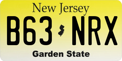 NJ license plate B63NRX