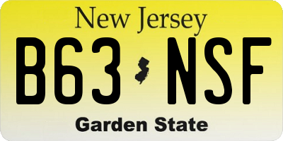 NJ license plate B63NSF