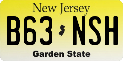 NJ license plate B63NSH