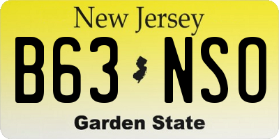 NJ license plate B63NSO