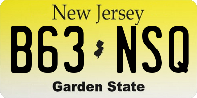 NJ license plate B63NSQ