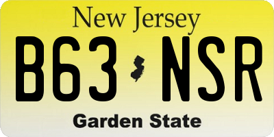 NJ license plate B63NSR