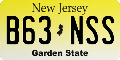 NJ license plate B63NSS